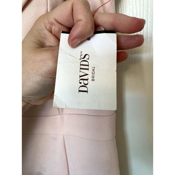 Xscape NWT Off The Sholder Crepe Dress in Blush Pink, Size 8, MSRP $230 - Picture 8 of 11